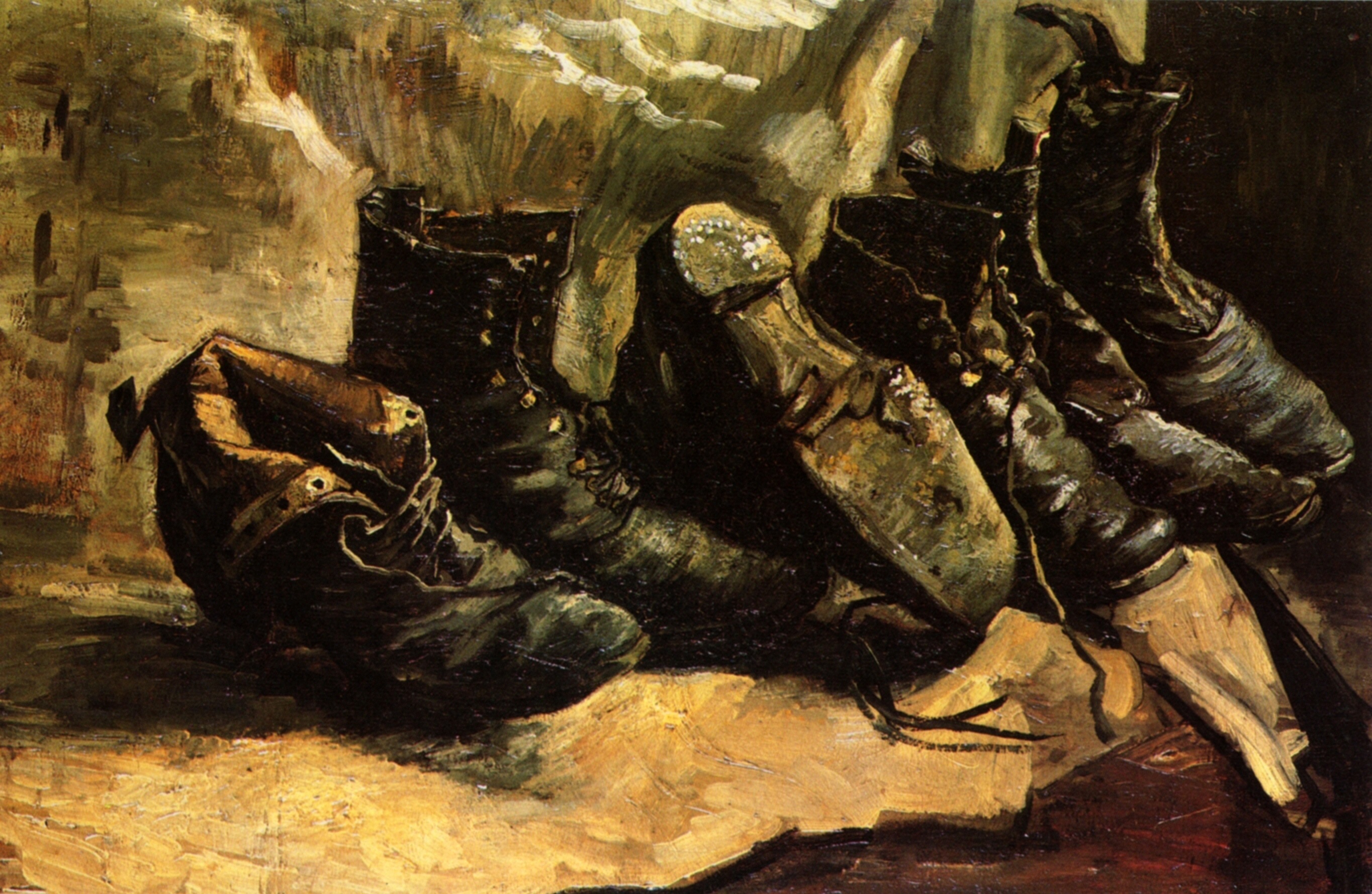 Картина Ван Гога Три пары ботинок 1886